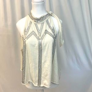 Free People Sequin Trim Top